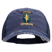 Licensed 1st Special Forces Command Veteran Embroidered Low Profile Special Cotton Mesh Cap - Navy OSFM