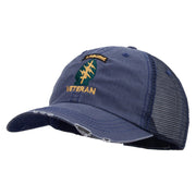 Licensed 1st Special Forces Command Veteran Embroidered Low Profile Special Cotton Mesh Cap - Navy OSFM
