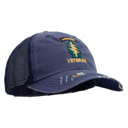 Licensed 1st Special Forces Command Veteran Embroidered Low Profile Special Cotton Mesh Cap - Navy OSFM