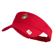 Devil Dog Design Embroidered Cotton Twill Sun Visor - Red OSFM