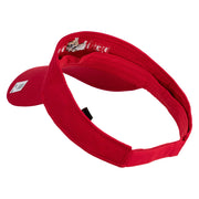 Devil Dog Design Embroidered Cotton Twill Sun Visor - Red OSFM