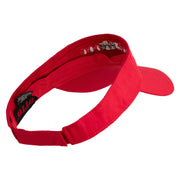 Devil Dog Design Embroidered Cotton Twill Sun Visor - Red OSFM