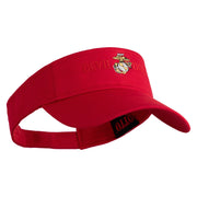 Devil Dog Design Embroidered Cotton Twill Sun Visor - Red OSFM