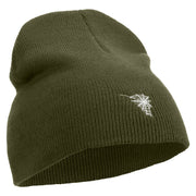 Made in USA Spider Web Embroidered 8 Inch Short Beanie - Olive OSFM