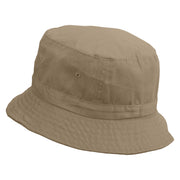 Cute Cow Embroidered Pigment Dyed Bucket Hat - Khaki OSFM