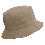 Cute Cow Embroidered Pigment Dyed Bucket Hat - Khaki OSFM