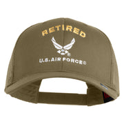 Retired US Air Force Embroidered Solid Cotton Twill Mesh Cap - Khaki OSFM