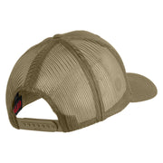 Retired US Air Force Embroidered Solid Cotton Twill Mesh Cap - Khaki OSFM