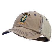 Licensed 1st Special Forces Command Veteran Embroidered Low Profile Special Cotton Mesh Cap - Khaki OSFM