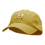 Rabbit Face Embroidered Low Profile Dyed Cotton Twill Cap