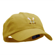 Rabbit Face Embroidered Low Profile Dyed Cotton Twill Cap