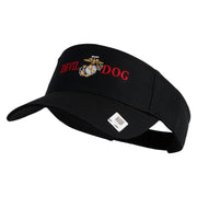 Devil Dog Design Embroidered Cotton Twill Sun Visor - Black OSFM