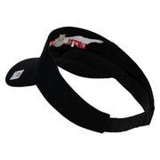 Devil Dog Design Embroidered Cotton Twill Sun Visor - Black OSFM