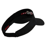 Devil Dog Design Embroidered Cotton Twill Sun Visor - Black OSFM