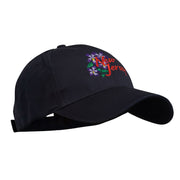 US State New Jersey Violet Flower Embroidered Cap