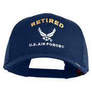 Retired US Air Force Embroidered Solid Cotton Twill Mesh Cap - Royal OSFM