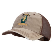 Licensed 1st Special Forces Command Veteran Embroidered Low Profile Special Cotton Mesh Cap - Khaki-Brown OSFM