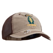Licensed 1st Special Forces Command Veteran Embroidered Low Profile Special Cotton Mesh Cap - Khaki-Brown OSFM