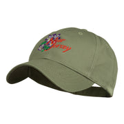 US State New Jersey Violet Flower Embroidered Cap