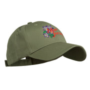 US State New Jersey Violet Flower Embroidered Cap