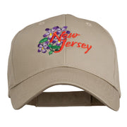 US State New Jersey Violet Flower Embroidered Cap