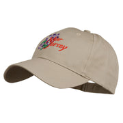 US State New Jersey Violet Flower Embroidered Cap