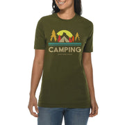 Camping Adventure Graphic Design Deluxe Jersey T-Shirt