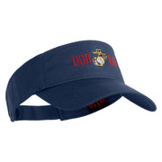 Ooh Rah Design Embroidered Cotton Twill Sun Visor - Navy OSFM