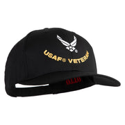 USAF Veteran Embroidered Solid Cotton Twill Cap - Black OSFM