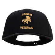 Licensed 17th Airborne Division Veteran Embroidered Solid Cotton Twill Pro Style Cap - Black OSFM