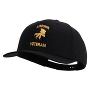 Licensed 17th Airborne Division Veteran Embroidered Solid Cotton Twill Pro Style Cap - Black OSFM