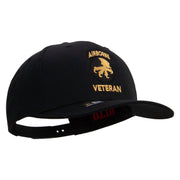 Licensed 17th Airborne Division Veteran Embroidered Solid Cotton Twill Pro Style Cap - Black OSFM