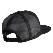 Delaware River Map Embroidered Mesh Trucker Snapback Cap - Black OSFM
