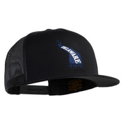 Delaware River Map Embroidered Mesh Trucker Snapback Cap - Black OSFM