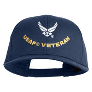 USAF Veteran Embroidered Solid Cotton Twill Cap - Navy OSFM