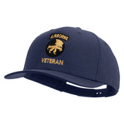 Licensed 17th Airborne Division Veteran Embroidered Solid Cotton Twill Pro Style Cap - Navy OSFM