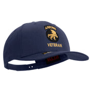 Licensed 17th Airborne Division Veteran Embroidered Solid Cotton Twill Pro Style Cap - Navy OSFM