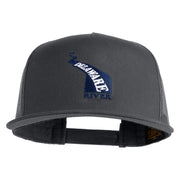 Delaware River Map Embroidered Mesh Trucker Snapback Cap - Charcoal OSFM