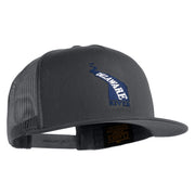 Delaware River Map Embroidered Mesh Trucker Snapback Cap - Charcoal OSFM