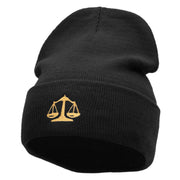 Scales Of Justice Embroidered 12 Inch Long Knitted Beanie