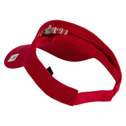 Ooh Rah Design Embroidered Cotton Twill Sun Visor - Red OSFM