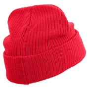 Pointing Finger Embroidered Big Size Cuff Long Beanie - Red OSFM