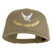 USAF Veteran Embroidered Solid Cotton Twill Cap - Khaki OSFM