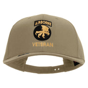 Licensed 17th Airborne Division Veteran Embroidered Solid Cotton Twill Pro Style Cap - Khaki OSFM