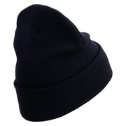 Licensed Star US Army Veteran Military Embroidered 12 Inch Long Knitted Beanie - Navy OSFM