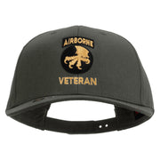 Licensed 17th Airborne Division Veteran Embroidered Solid Cotton Twill Pro Style Cap - Charcoal OSFM