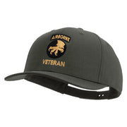 Licensed 17th Airborne Division Veteran Embroidered Solid Cotton Twill Pro Style Cap - Charcoal OSFM