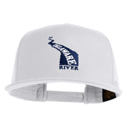 Delaware River Map Embroidered Mesh Trucker Snapback Cap - White OSFM