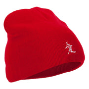 Japanese Chinese Love Embroidered 8 Inch Knitted Short Beanie