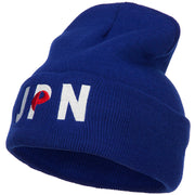 Japan JPN Flag Embroidered Long Beanie